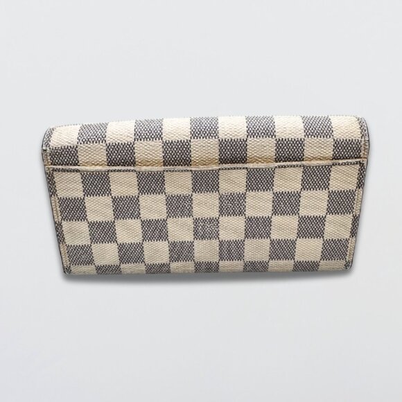 Louis Vuitton Wallet Sarah Damier Azur RM Wallet Grained Cowhide-Leather Beige - Picture 2 of 16